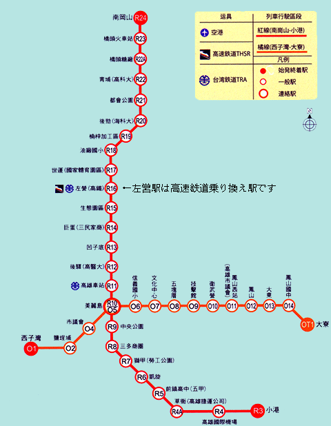 高雄市地下鉄路線図画像