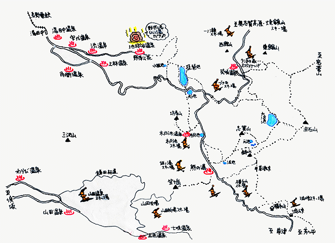 志賀高原温泉地図